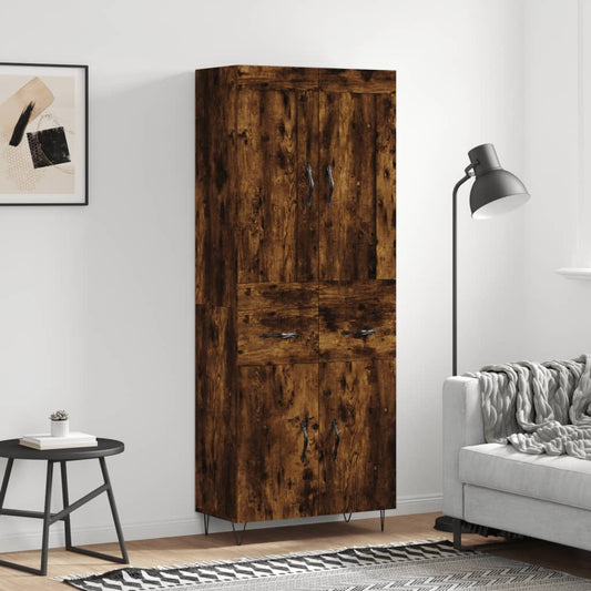 Highboard Smoked Oak 69,5x34x180 cm Engineered Wood