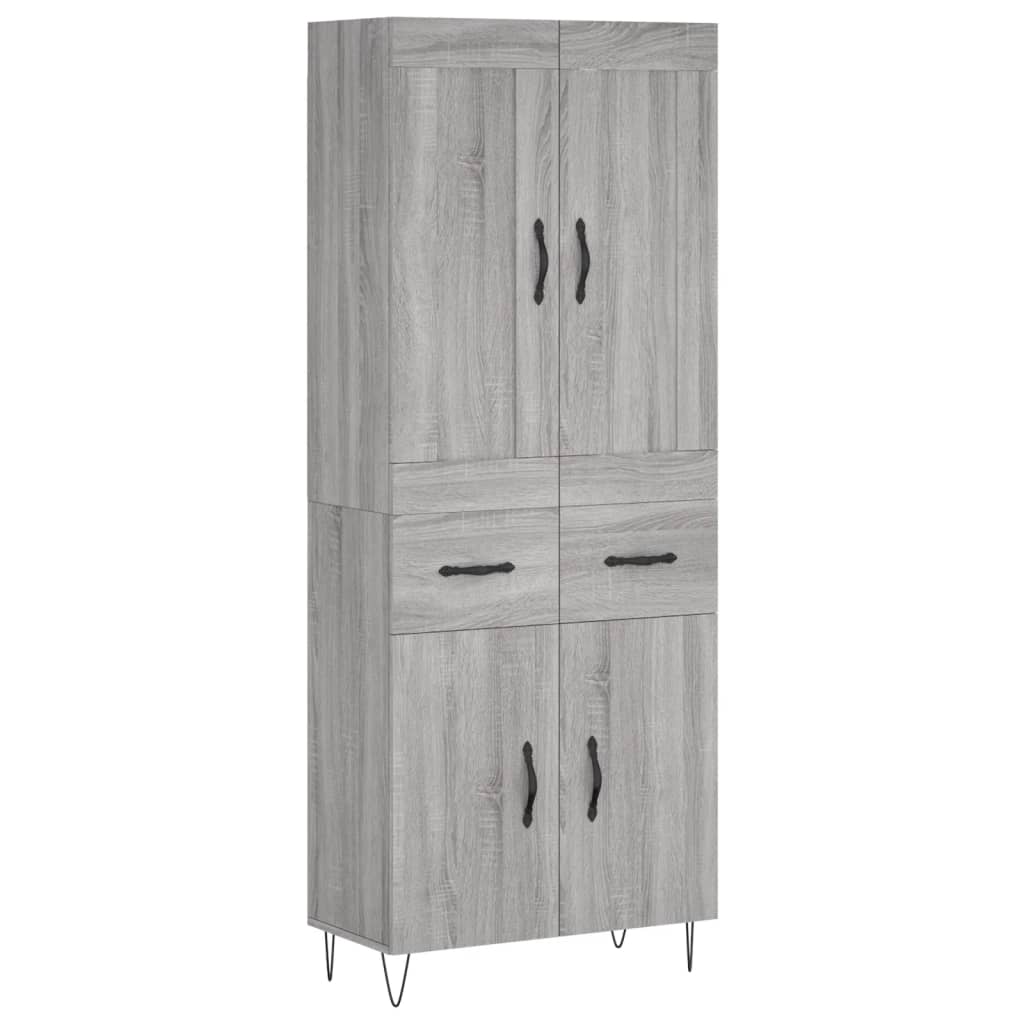 Highboard Grey Sonoma 69,5x34x180 cm Engineered Wood