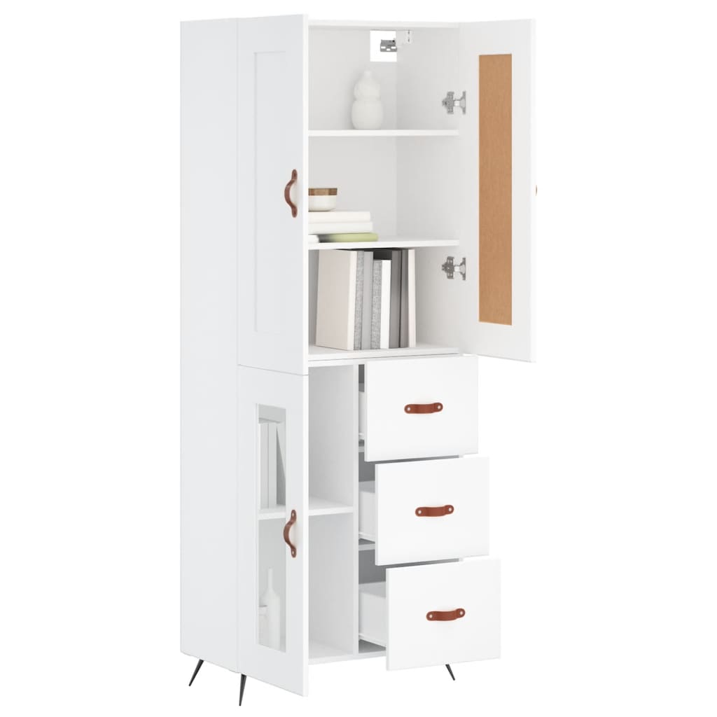 Highboard White 69,5x34x180 cm Engineered Wood