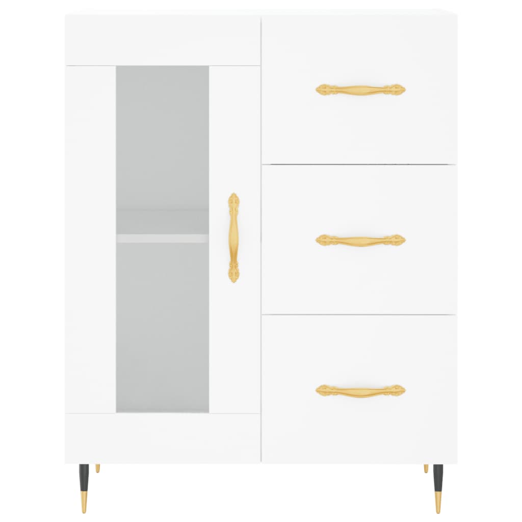 Highboard White 69.5x34x180 cm Engineered Wood