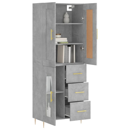 Highboard Concrete Grey 69,5x34x180 cm Engineered Wood