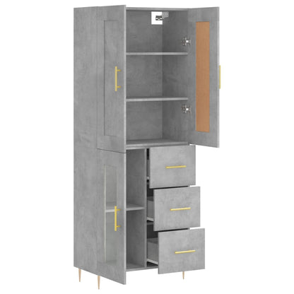 Highboard Concrete Grey 69,5x34x180 cm Engineered Wood