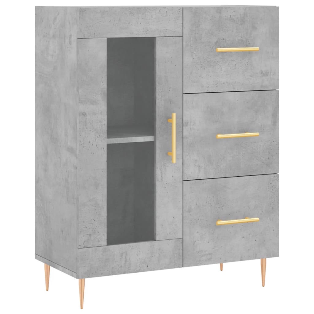 Highboard Concrete Grey 69,5x34x180 cm Engineered Wood