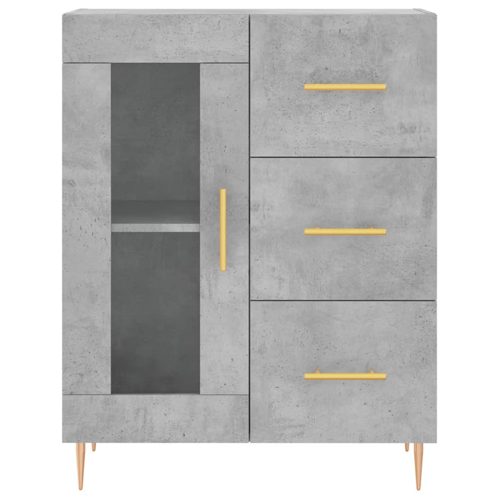Highboard Concrete Grey 69,5x34x180 cm Engineered Wood