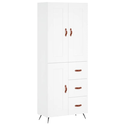 Highboard White 69.5x34x180 cm Engineered Wood