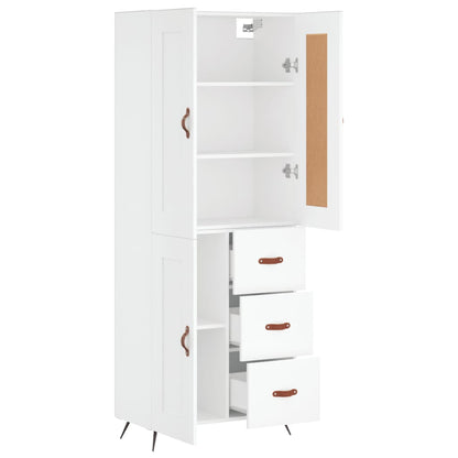 Highboard White 69.5x34x180 cm Engineered Wood