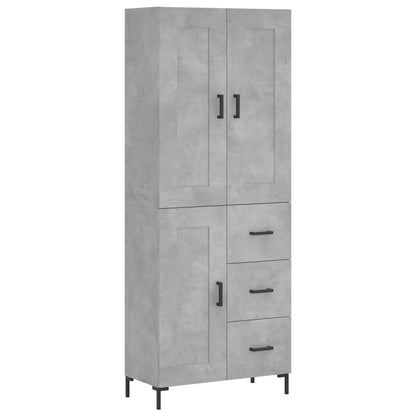 Highboard Concrete Grey 69,5x34x180 cm Engineered Wood