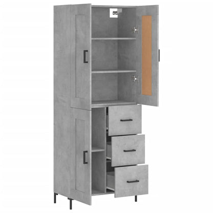 Highboard Concrete Grey 69,5x34x180 cm Engineered Wood