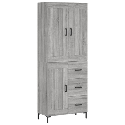 Highboard Grey Sonoma 69,5x34x180 cm Engineered Wood