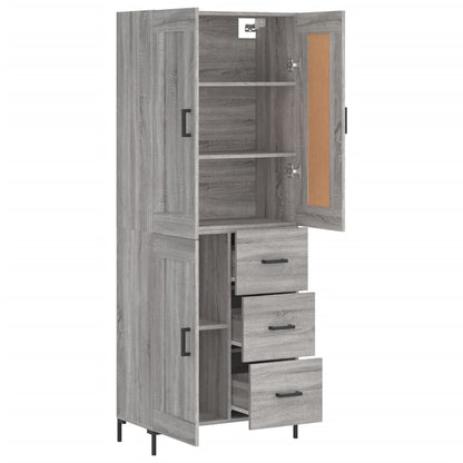 Highboard Grey Sonoma 69,5x34x180 cm Engineered Wood