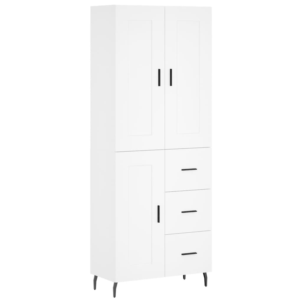 Highboard White 69,5x34x180 cm Engineered Wood