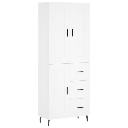 Highboard White 69,5x34x180 cm Engineered Wood