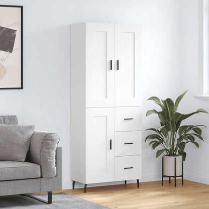 Highboard White 69,5x34x180 cm Engineered Wood