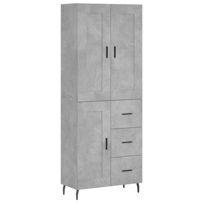 Highboard Concrete Grey 69,5x34x180 cm Engineered Wood