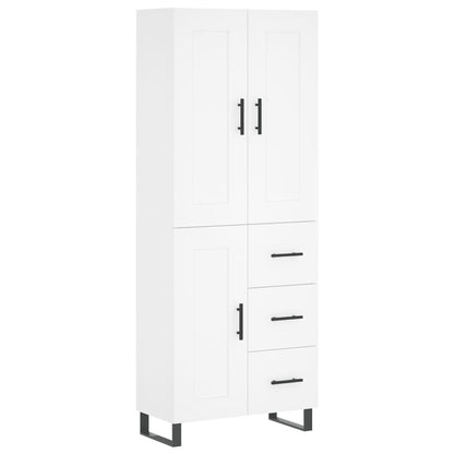 Highboard White 69.5x34x180 cm Engineered Wood