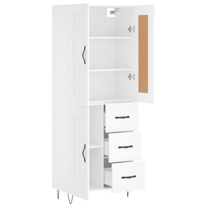 Highboard White 69.5x34x180 cm Engineered Wood