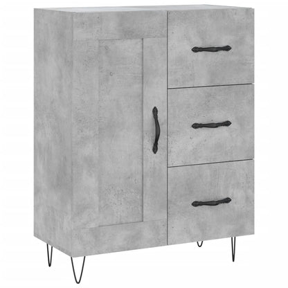 Highboard Concrete Grey 69.5x34x180 cm Engineered Wood