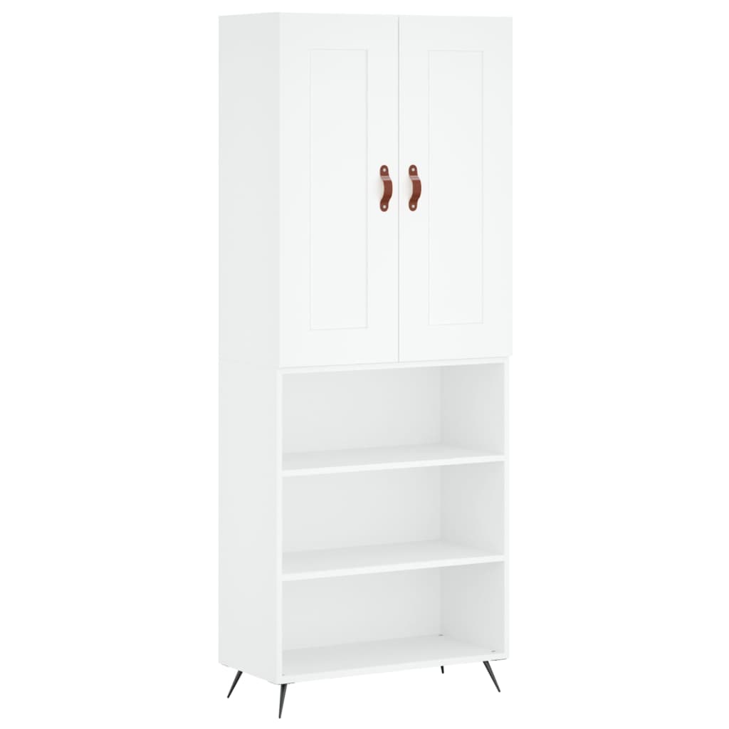 Highboard White 69.5x34x180 cm Engineered Wood