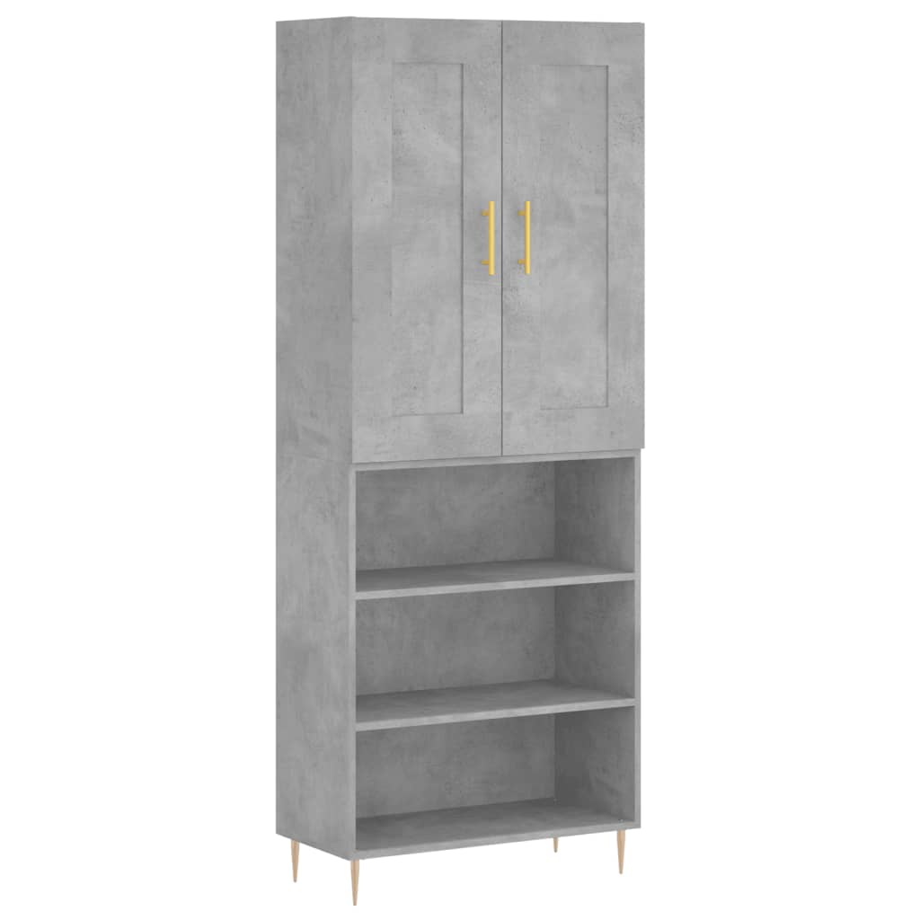 Highboard Concrete Grey 69,5x34x180 cm Engineered Wood
