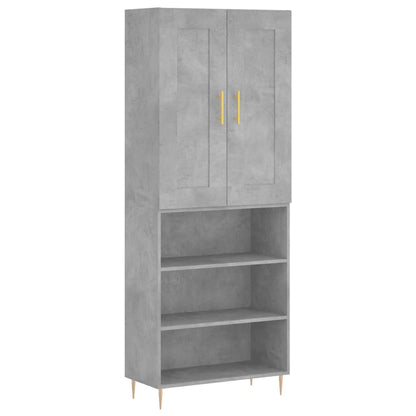 Highboard Concrete Grey 69,5x34x180 cm Engineered Wood