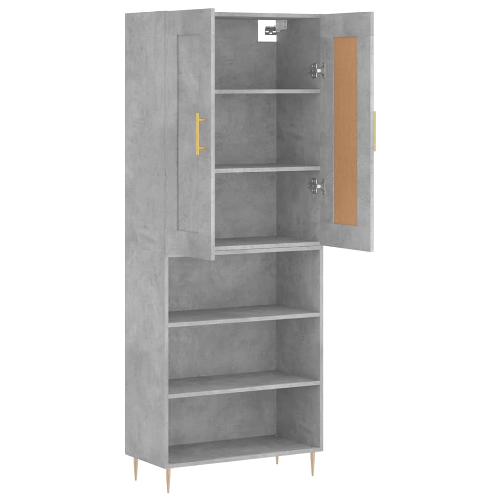 Highboard Concrete Grey 69,5x34x180 cm Engineered Wood