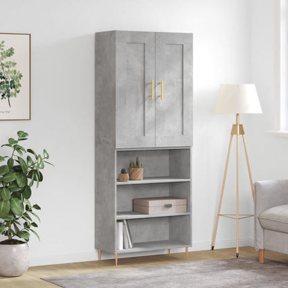 Highboard Concrete Grey 69,5x34x180 cm Engineered Wood