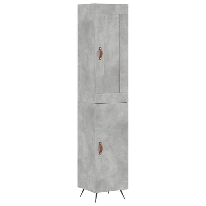 Highboard Concrete Grey 34.5x34x180 cm Engineered Wood