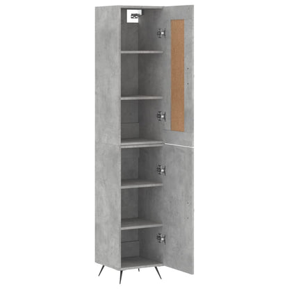 Highboard Concrete Grey 34.5x34x180 cm Engineered Wood