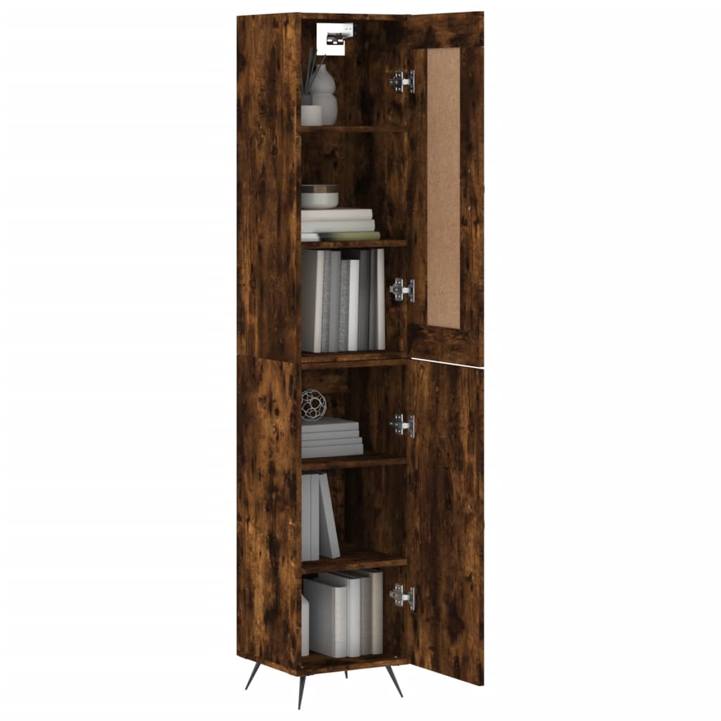 Highboard Smoked Oak 34,5x34x180 cm Engineered Wood