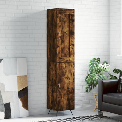 Highboard Smoked Oak 34,5x34x180 cm Engineered Wood