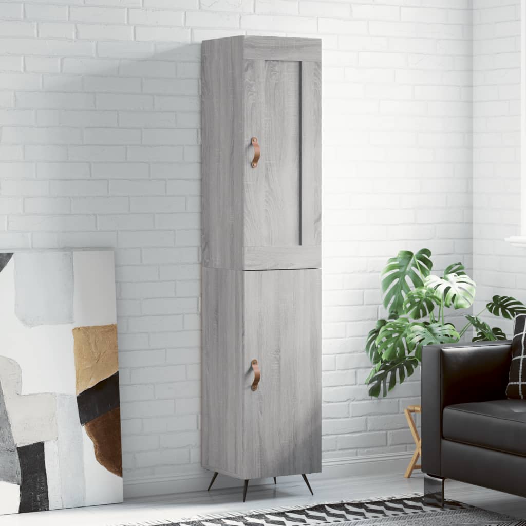Highboard Grey Sonoma 34.5x34x180 cm Engineered Wood