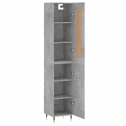Highboard Concrete Grey 34.5x34x180 cm Engineered Wood