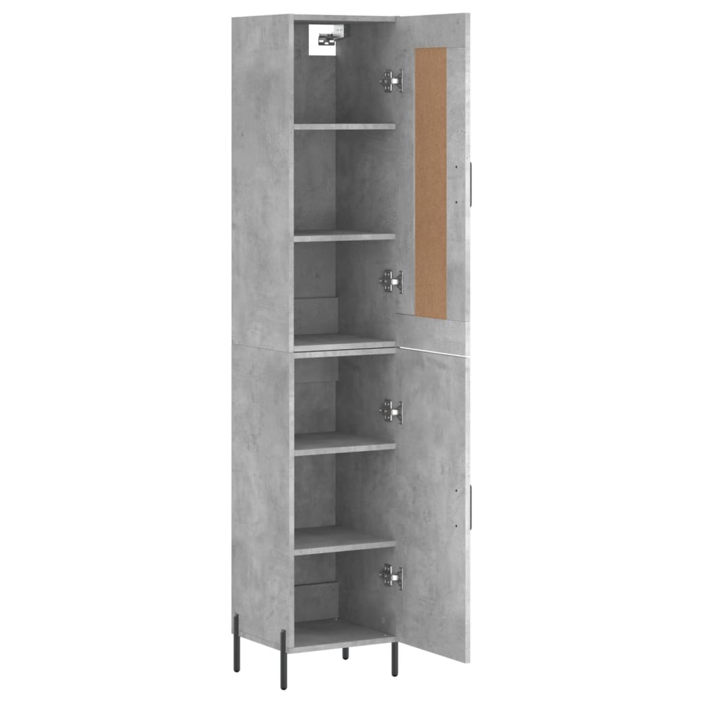 Highboard Concrete Grey 34.5x34x180 cm Engineered Wood