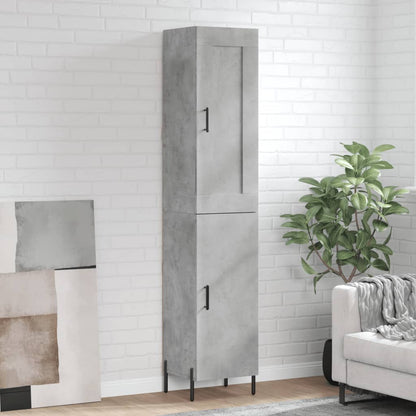 Highboard Concrete Grey 34.5x34x180 cm Engineered Wood