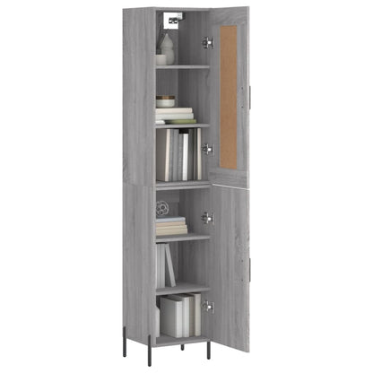 Highboard Grey Sonoma 34.5x34x180 cm Engineered Wood