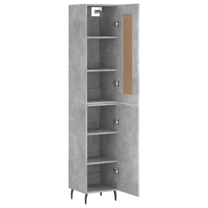 Highboard Concrete Grey 34.5x34x180 cm Engineered Wood
