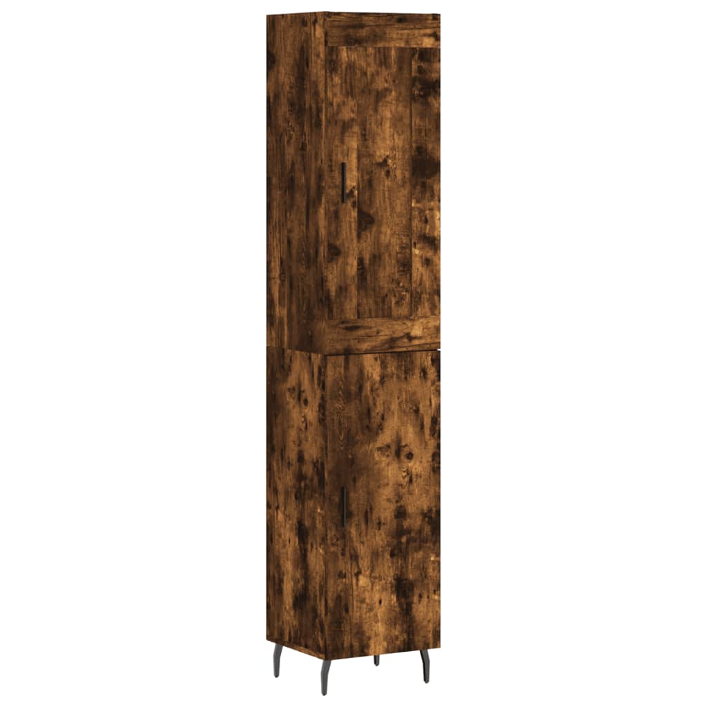 Highboard Smoked Oak 34.5x34x180 cm Engineered Wood