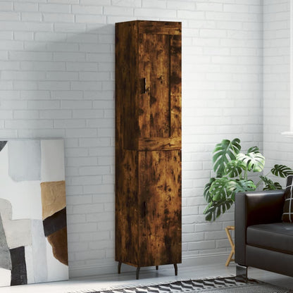 Highboard Smoked Oak 34.5x34x180 cm Engineered Wood