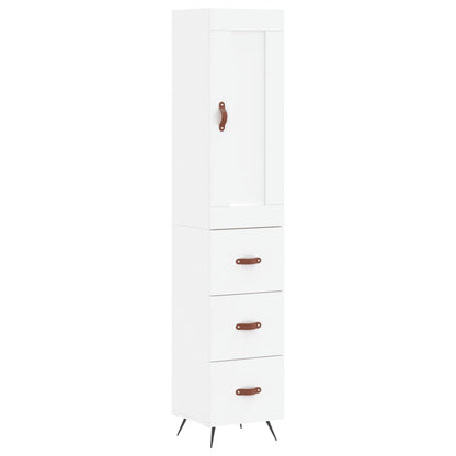 Highboard White 34,5x34x180 cm Engineered Wood