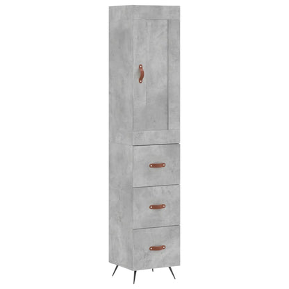 Highboard Concrete Grey 34,5x34x180 cm Engineered Wood