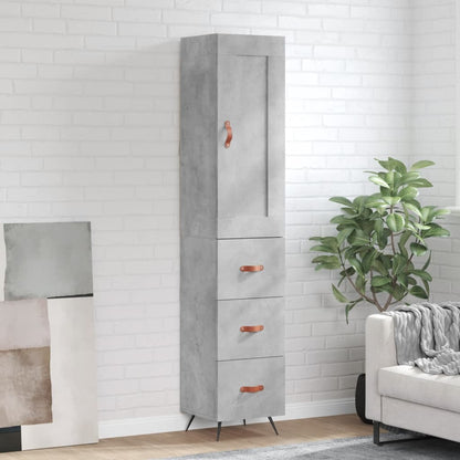 Highboard Concrete Grey 34,5x34x180 cm Engineered Wood
