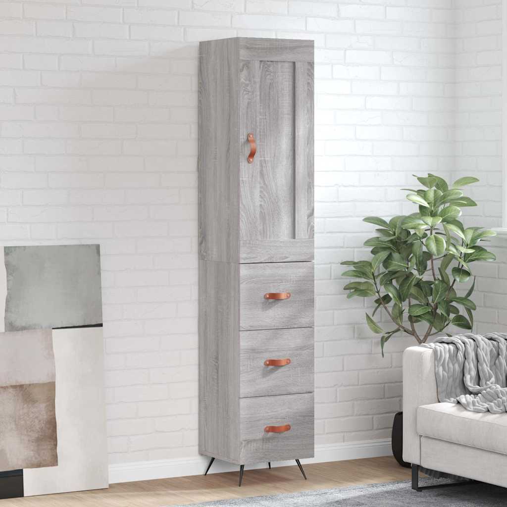 Highboard Grey Sonoma 34,5x34x180 cm Engineered Wood
