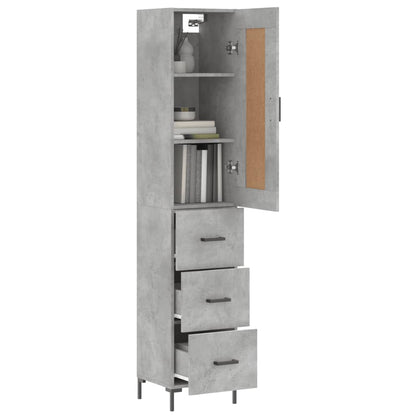 Highboard Concrete Grey 34,5x34x180 cm Engineered Wood
