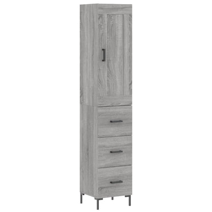Highboard Grey Sonoma 34.5x34x180 cm Engineered Wood