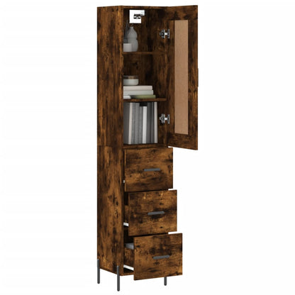 Highboard Smoked Oak 34,5x34x180 cm Engineered Wood