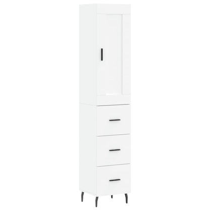 Highboard White 34,5x34x180 cm Engineered Wood