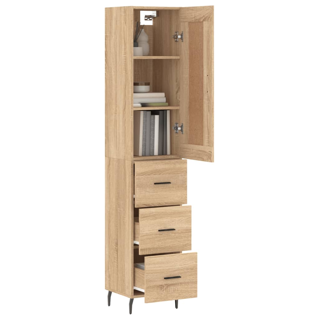 Highboard Sonoma Oak 34,5x34x180 cm Engineered Wood