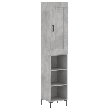 Highboard Concrete Grey 34,5x34x180 cm Engineered Wood