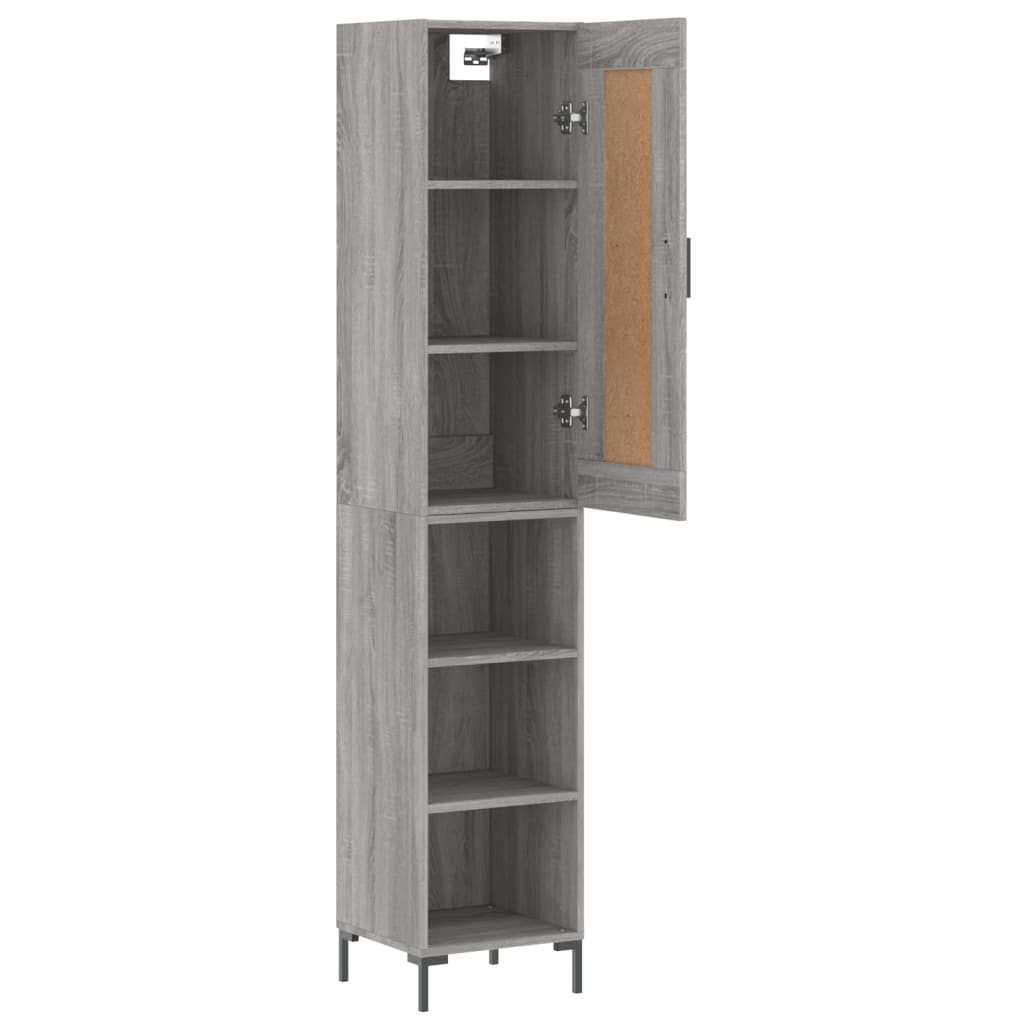 Highboard Grey Sonoma 34,5x34x180 cm Engineered Wood