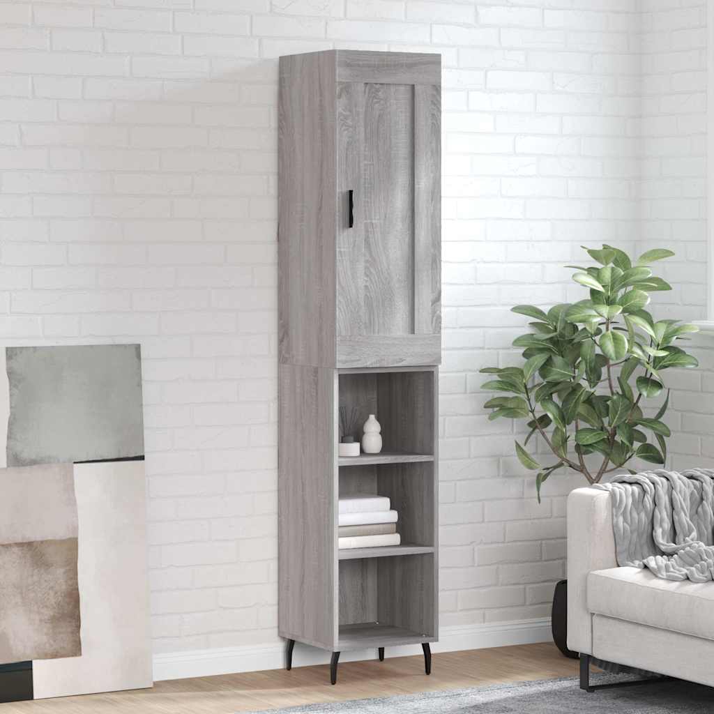 Highboard Grey Sonoma 34.5x34x180 cm Engineered Wood